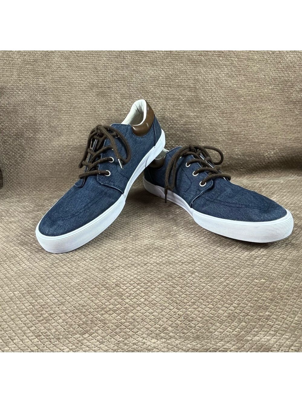 St Johns Bay Bryce Casual Sneakers Denim Blue Lace Up Comfort, men’s size 13 EUC